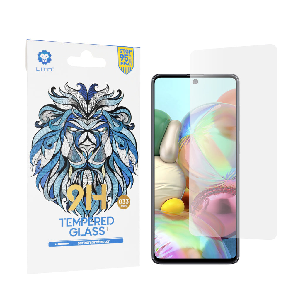 Lito Classic -näytönsuojakalvo Samsung Galaxy M51 M515 / A71 5G A716 / Note10 Lite N770 / A71 A715 -puhelimille, Panssarilasi, Täysliima, 2.5D