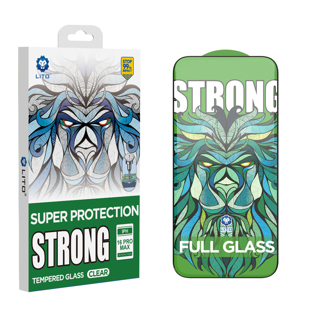 Lito D+ Max Strong suojakalvo Apple iPhone 17 / 16 Pro, karkaistu lasi, Full Glue, musta