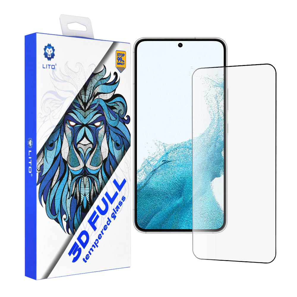 Lito-näytönsuoja Samsung Galaxy S23 S911 / S22 5G S901:lle, karkaistu lasi, täyshartsi, 3D, musta