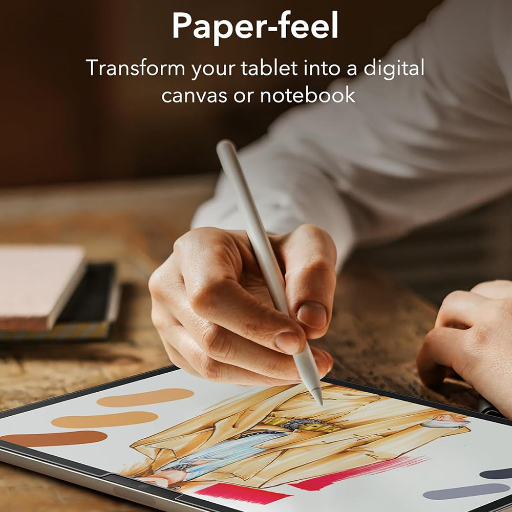 ESR Paper Feel Matte -näytönsuoja Apple iPad Air 13 (2026) / Air 13 (2025) / Air 13 (2024) -laitteille, muovia, täysiliimainen, 2 kappaleen setti