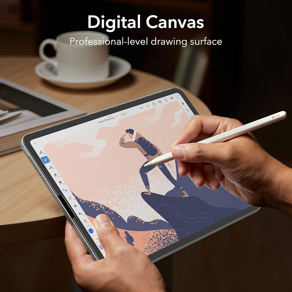 Suojakalvo Matte ESR Paper Feel Apple iPad Pro 12.9 (2022) / Pro 12.9 (2021) / Pro 12.9 (2020) -laitteille, Muovi, 2 kappaleen setti