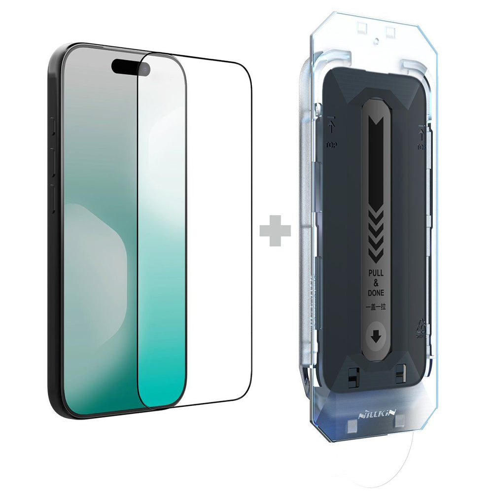 Nillkin CP+ Pro -näytönsuoja applikaattorilla Apple iPhone 17:lle, karkaistu lasi, täysi liima, musta