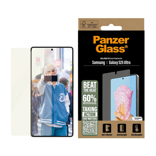 PanzerGlass Ultra-Wide Fit All-in-One -suojakalvo Samsung Galaxy S25 Ultra S938:lle, karkaistu lasi, täysliima