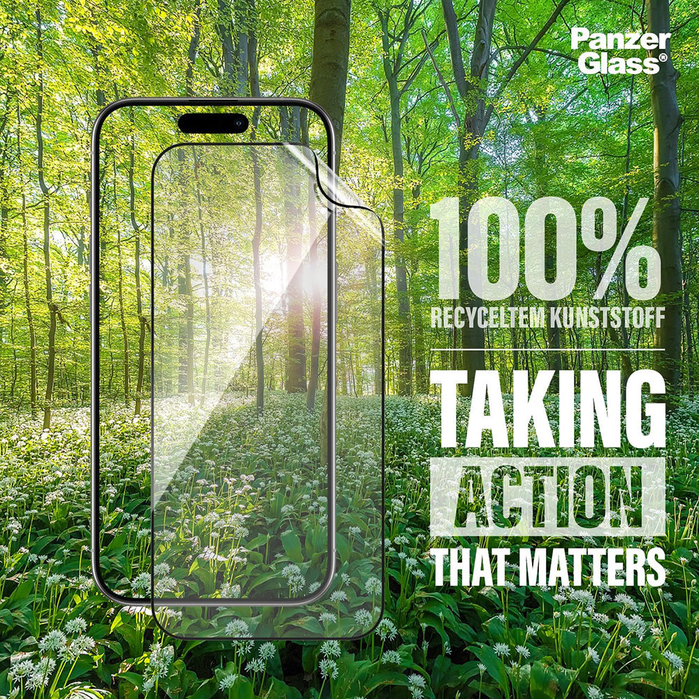 PanzerGlass Ultra-Wide Fit EyeCare -suojakalvo Apple iPhone 16 Pro Maxille, karkaistu lasi, täysliima, musta