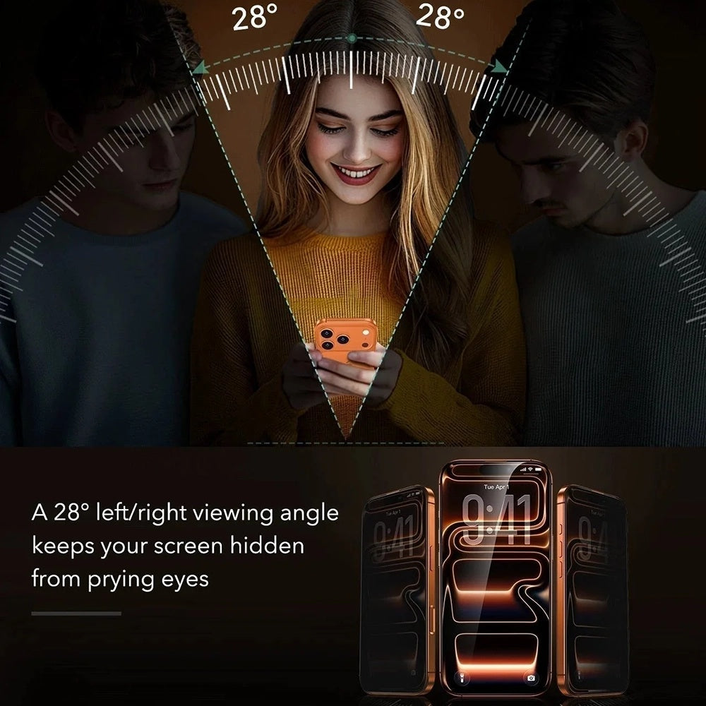 Näytönsuoja Privacy ESR Armorite Pro UltraFit Apple iPhone 18 Pro Maxille, Karkaistu lasi, Täysi liima, 3 kappaleen setti
