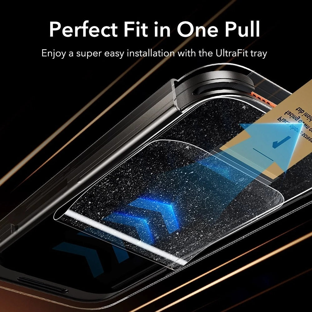 Näytönsuoja Privacy ESR Armorite Pro UltraFit Apple iPhone 18 Pro Maxille, Karkaistu lasi, Täysi liima, 3 kappaleen setti