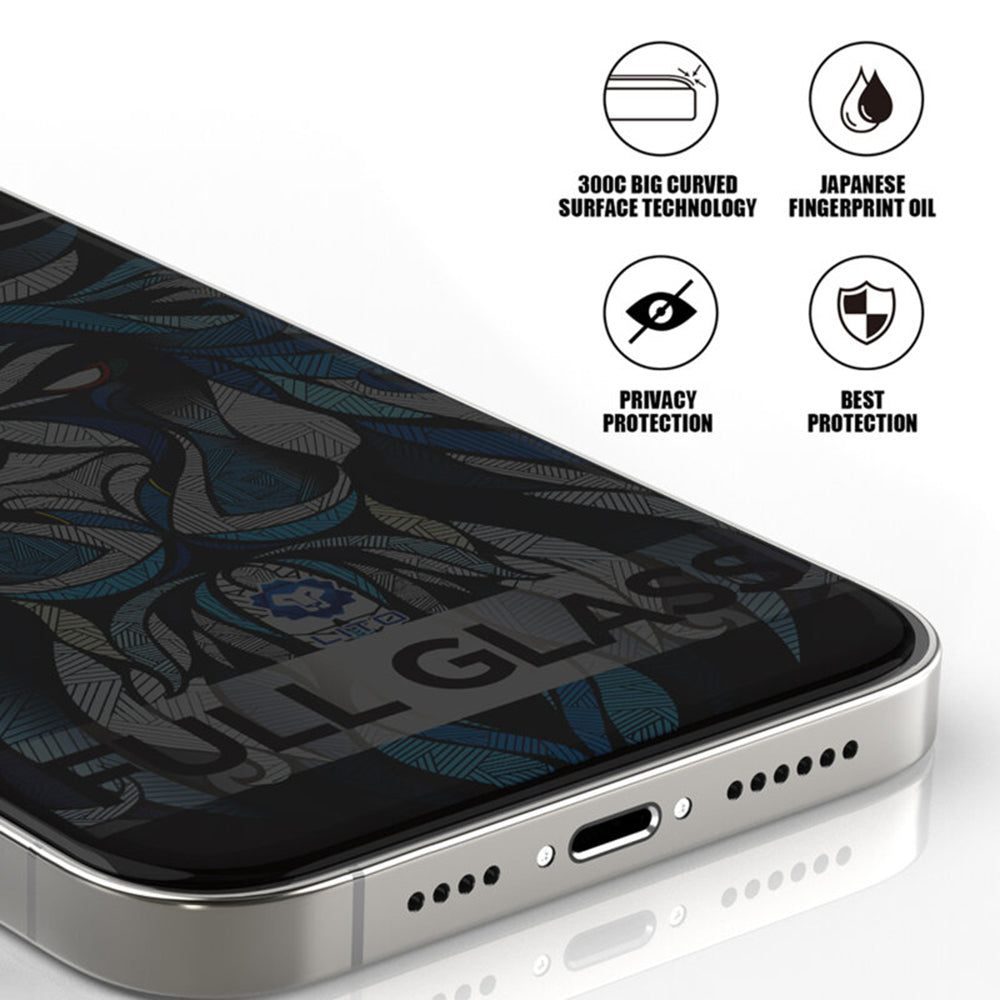Privacy-näytönsuojakalvo Lito D+ Max 300C Apple iPhone 17 Air:lle, Panssarilasi, Täysliima