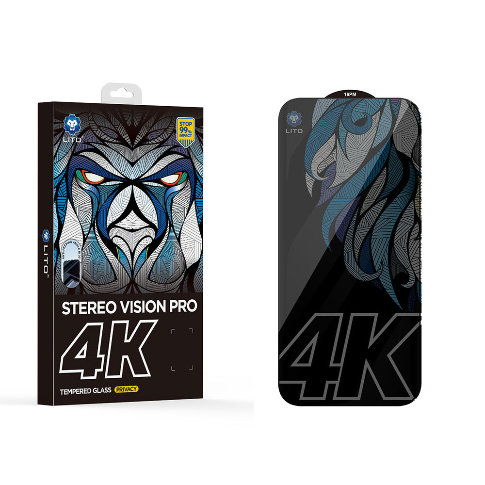 Näytönsuoja Privacy Lito D+ Max 4K Apple iPhone 17 Prolle, Panssarilasi, Full Glue