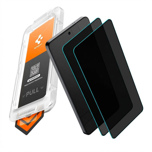 Näytönsuojakalvo Privacy Spigen GlastR EZ FIT Pro HD Samsung Galaxy S26 Plus S947:lle, Panssarilasi, Täysliima, 2 kappaleen setti AGL11085
