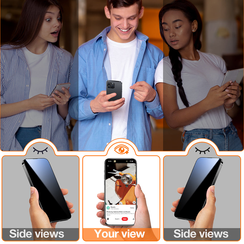 Torras GlassGo Epic Privacy-näytönsuojakalvo Apple iPhone 15 Pro Maxille, Panssarilasi, Täysliima