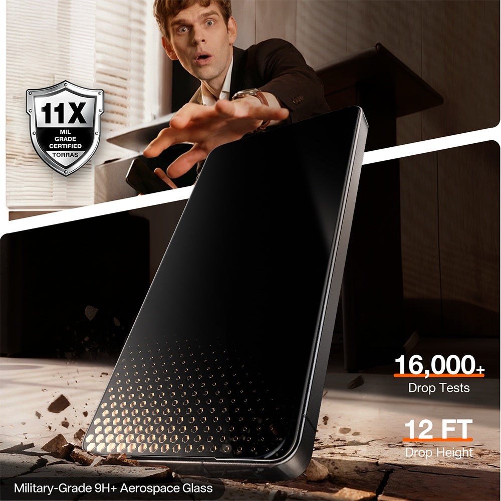 Privacy-suojakalvo Torras GlassGo Install Master Samsung Galaxy S26 Ultra S948:lle, Karkaistu lasi, Full Glue