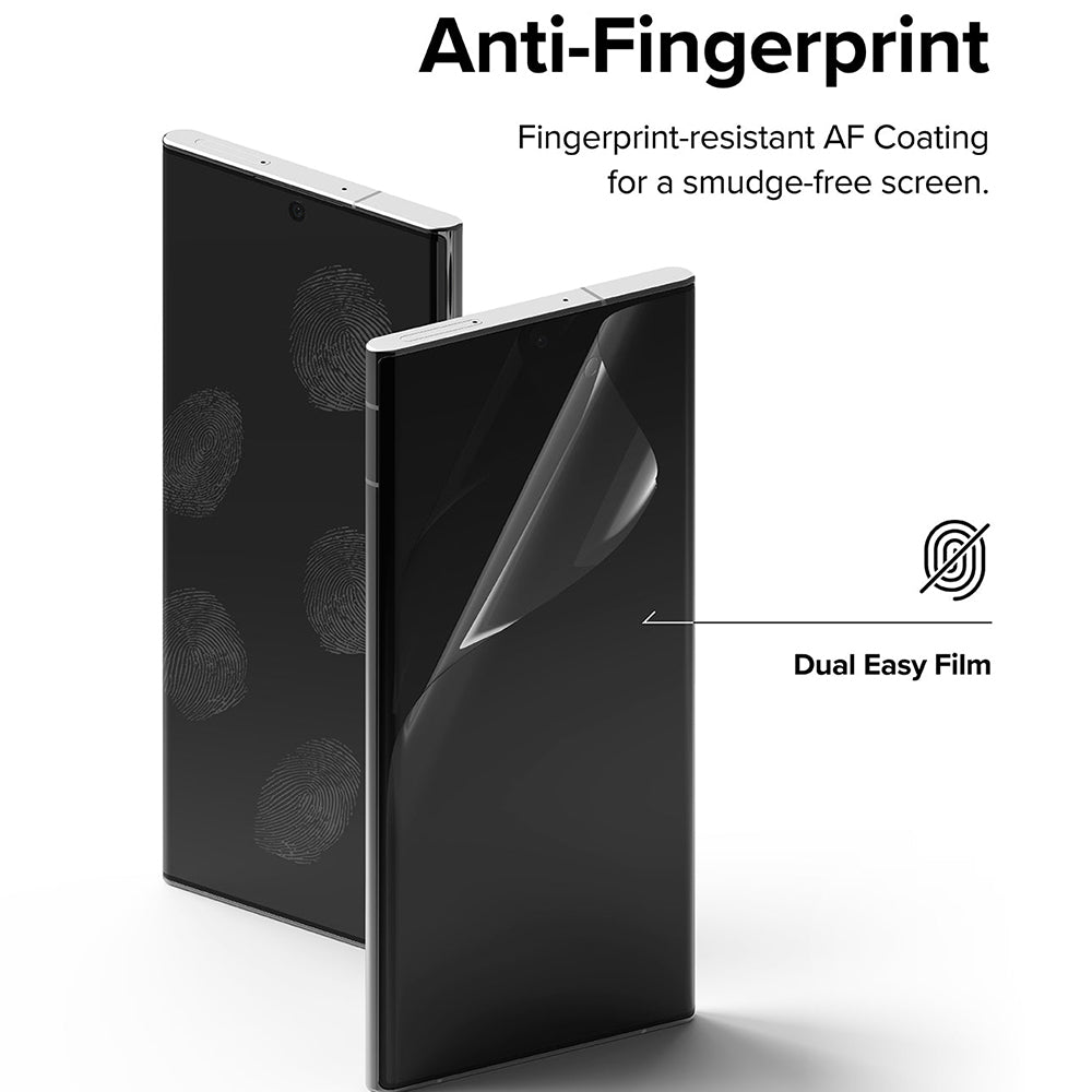Ringke Dual Easy -suojakalvo Samsung Galaxy S22 Ultra 5G S908 -puhelimelle, Muovi, 2 kappaleen setti