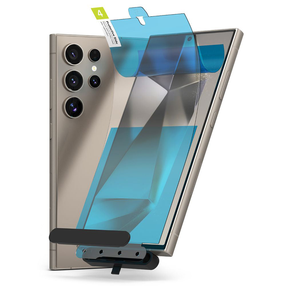 Ringke Dual Easy -suojakalvo Samsung Galaxy S24 Ultra S928 -puhelimelle, Muovi, 2 kappaleen setti