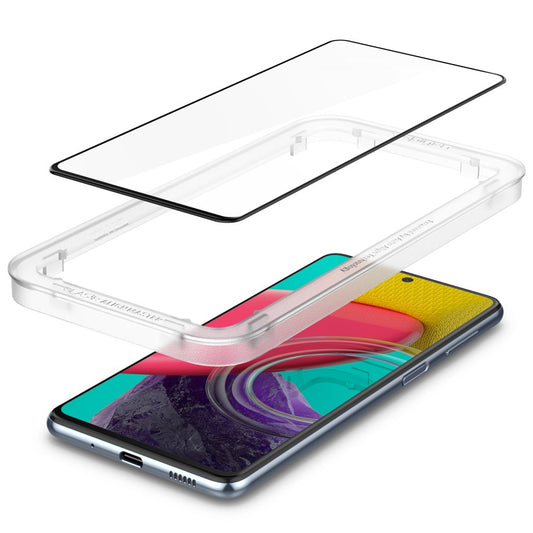 Spigen GlastR Align Master -näytönsuojakalvo Samsung Galaxy M53 M536:lle, karkaistu lasi, täysliima, musta