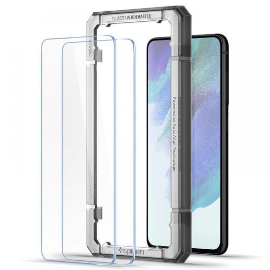 Spigen GlastR Align Master -näytönsuojakalvo Samsung Galaxy S21 FE 5G G990 -puhelimelle, karkaistu lasi, täysliima, 2 kappaleen setti AGL03088