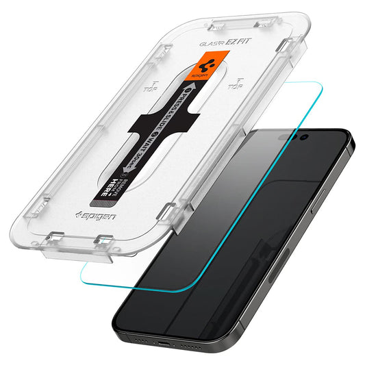 Spigen GlastR EZ FIT -suojakalvo Apple iPhone 14 Prolle, Panssarilasi, Täysliima, 2 kappaleen setti