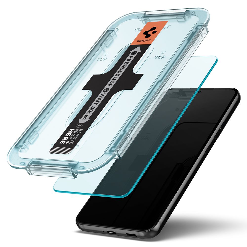 Spigen GlastR EZ FIT -näytönsuoja Samsung Galaxy S22 5G S901:lle, karkaistu lasi, täysiliimainen, 2 kappaleen setti AGL04151