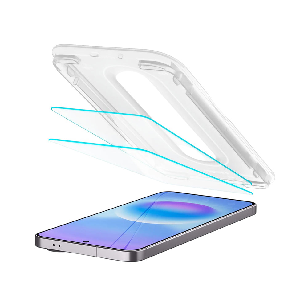 Spigen GlastR EZ FIT Pro HD -suojakalvo Samsung Galaxy A57 5G:lle, Turvalasi, Täysliima, 2 kappaleen setti AGL11397