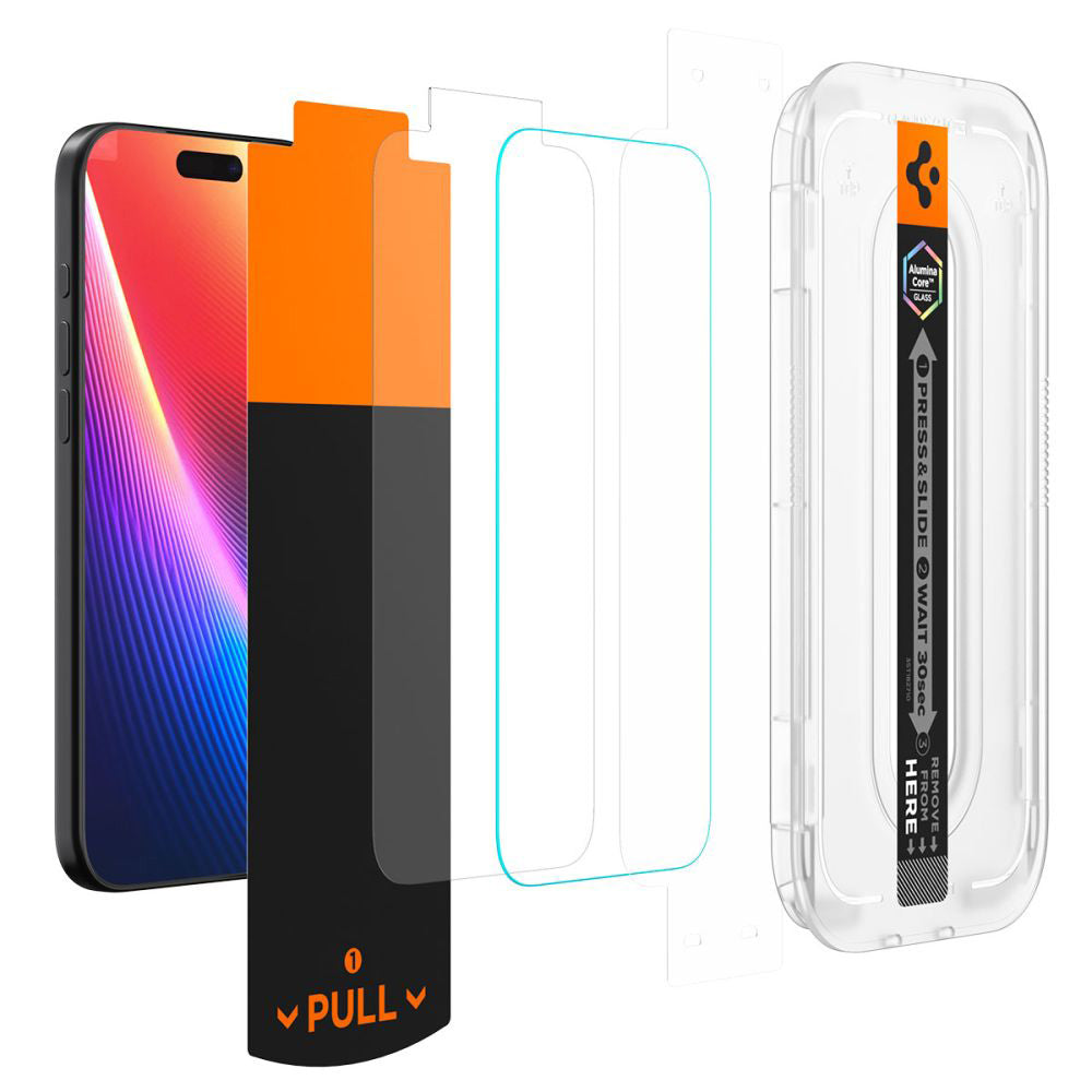 Spigen GlastR EZ FIT Pro -näytönsuojakalvo Apple iPhone 17 Pro Max / 16 Pro Max -puhelimille, karkaistu lasi, täysliima