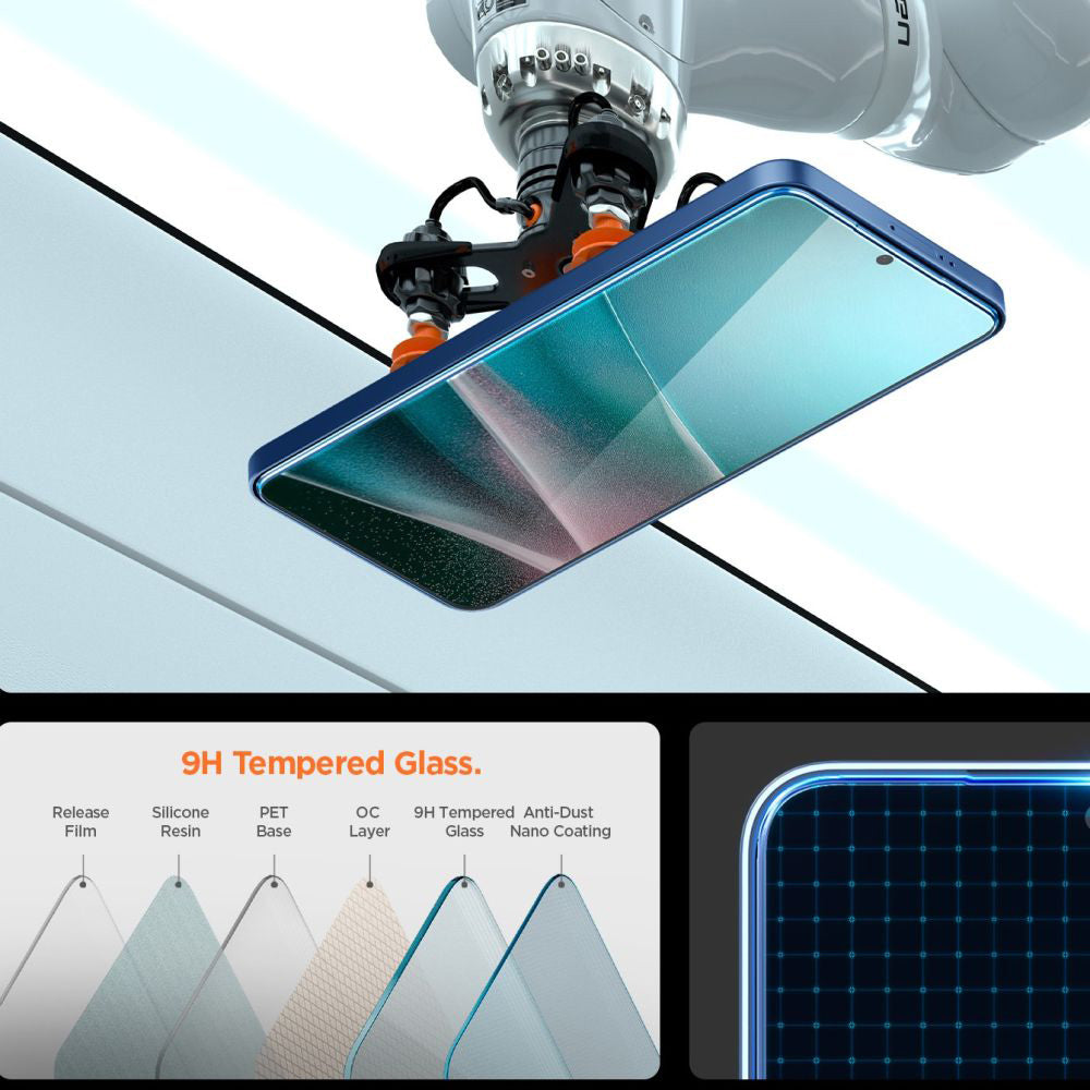 Suojakalvo Spigen GlastR EZ FIT Pro Samsung Galaxy S25 Edge S937 -puhelimelle, Karkaistu lasi, Täysliima