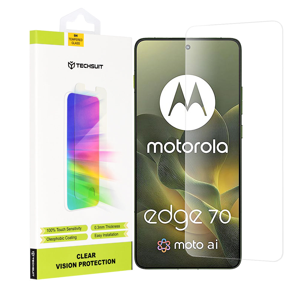 Techsuit Clear Vision -suojakalvo Motorola Edge 70:lle, Panssarilasi, Täysliima
