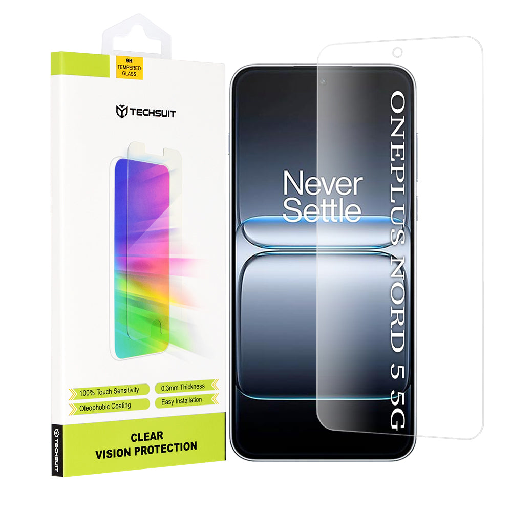Techsuit Clear Vision -suojakalvo OnePlus Nord 5:lle, Panssarilasi, Täysliima