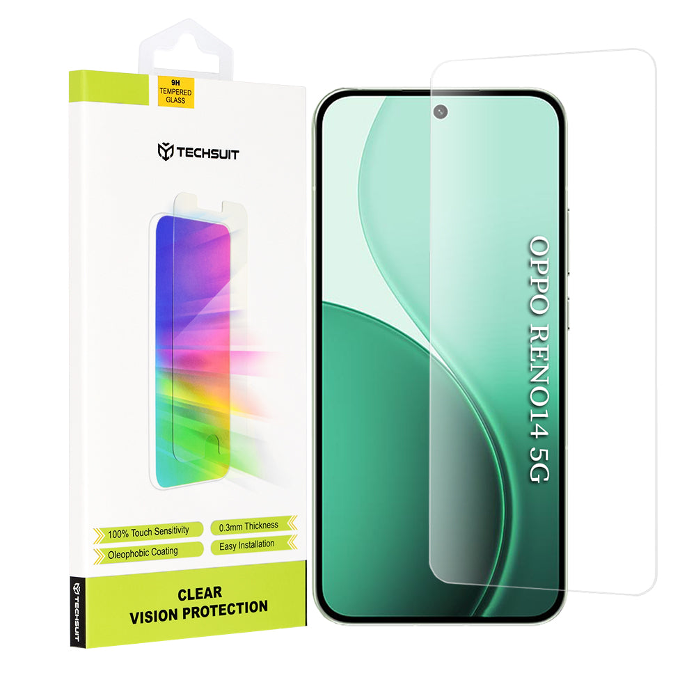 Techsuit Clear Vision suojakalvo Oppo Reno14:lle, Panssarilasi