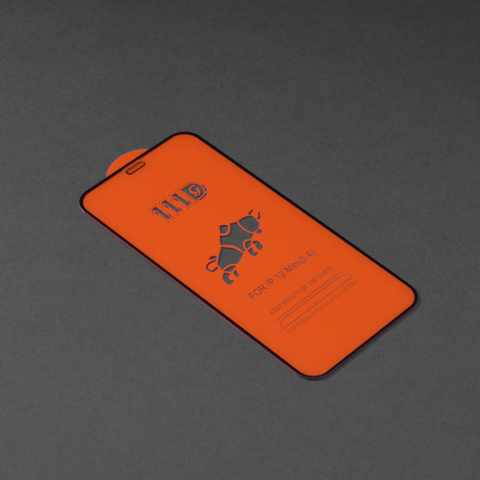 Techsuit-näytönsuoja Apple iPhone 12 mini -puhelimelle, karkaistu lasi, täysiliima, 111D, musta