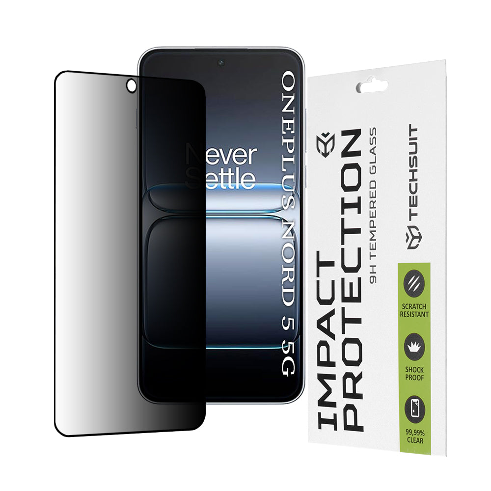 Suojakalvo Privacy Techsuit OnePlus Nord 5:lle, Panssarilasi, Full Glue, 111D