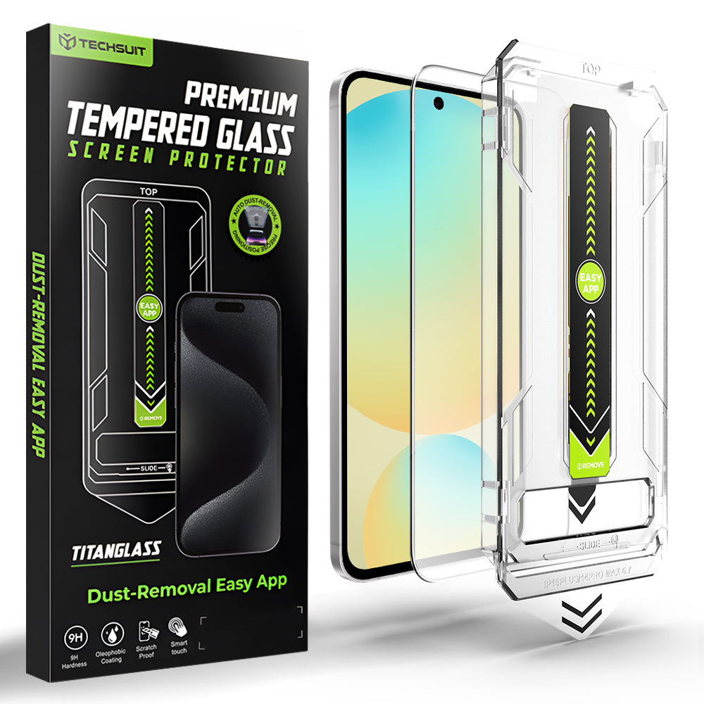 Techsuit TitanGlass CrystalHD -näytönsuoja Samsung Galaxy A56 A566 / S24 FE S721:lle, karkaistu lasi, täysiliimainen