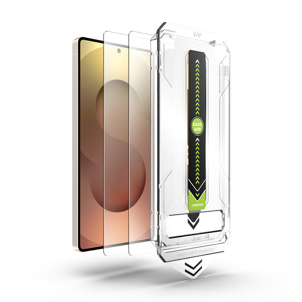 Techsuit TitanGlass CrystalHD -suojakalvo Samsung Galaxy S26 S942:lle, karkaistu lasi, täysliima, 2 kappaleen setti