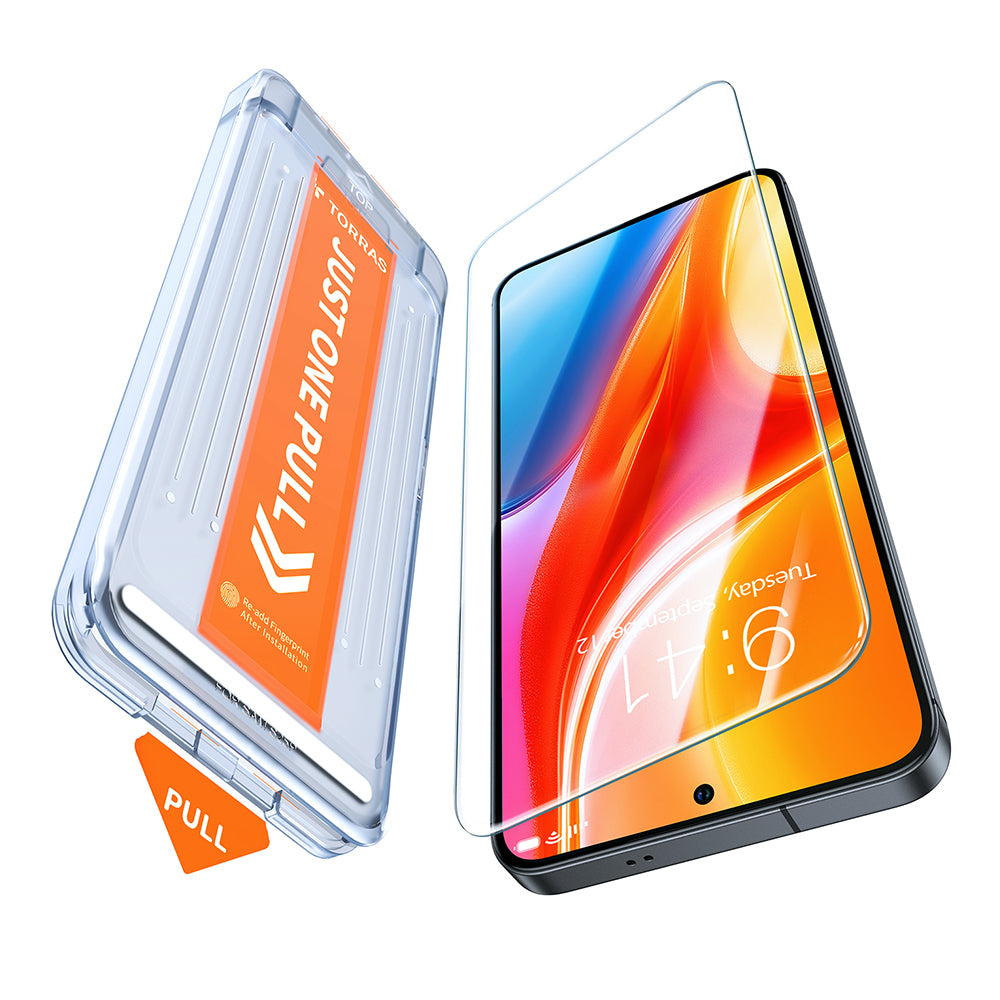 Torras GlassGo Install Master -näytönsuoja Samsung Galaxy S25 Ultra S938:lle, karkaistu lasi, täysi liima