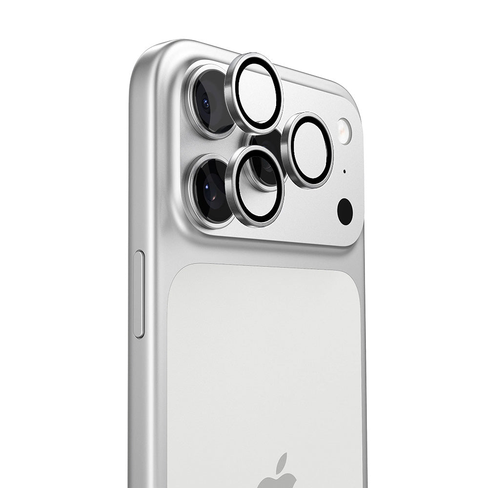 Torras Lensguard takakameran suojakalvo Apple iPhone 17 Pro Max / 17 Pro -puhelimille, karkaistu lasi, hopea
