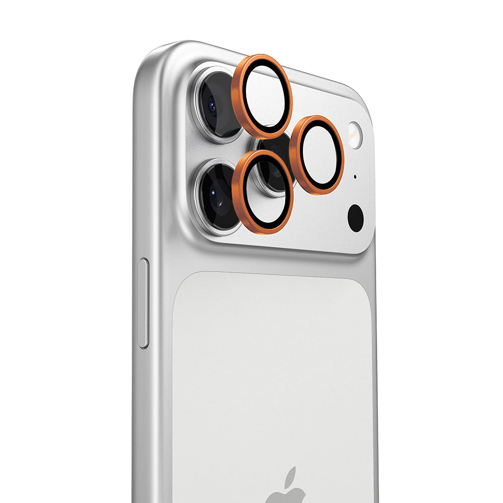 Torras Lensguard takakameran suojakalvo Apple iPhone 17 Pro Max / 17 Pro -puhelimille, karkaistu lasi, oranssi