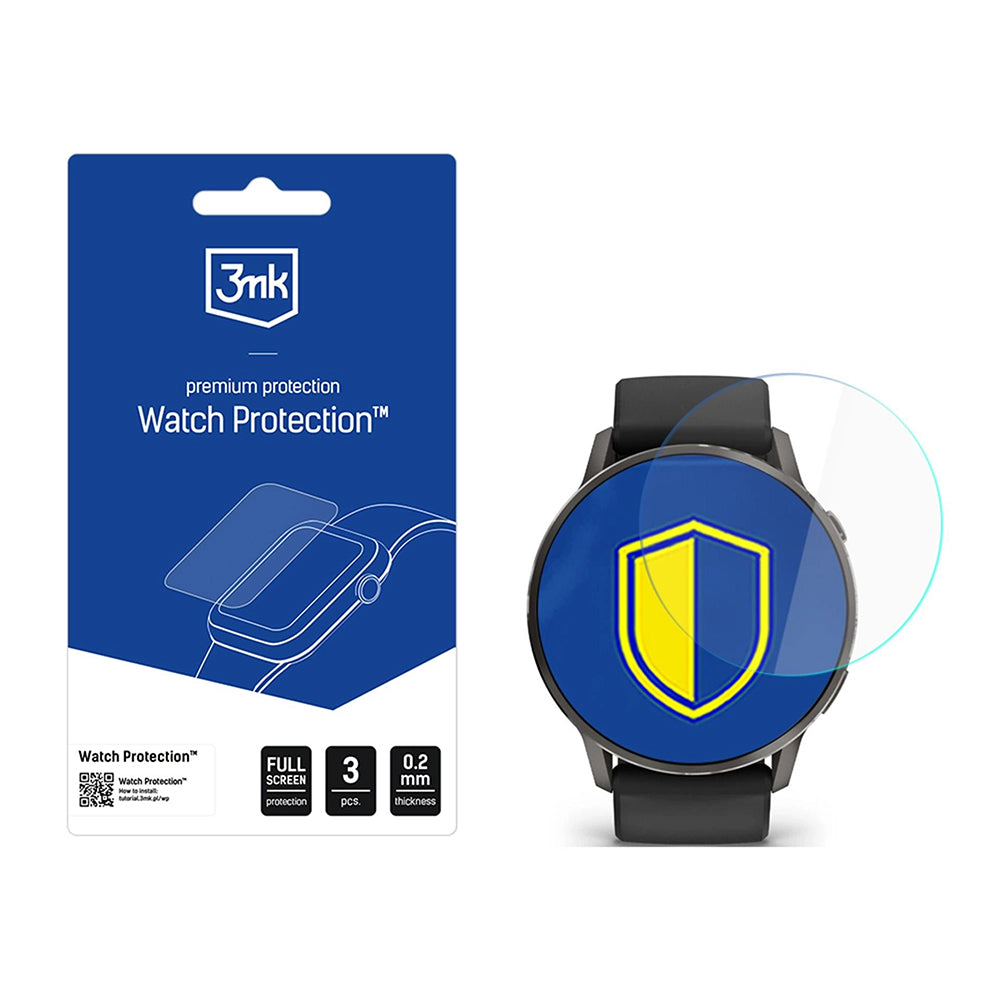 3MK Arc Suojakalvo Garmin Venu 4 41mm:lle, 3 kappaleen setti, Muovi