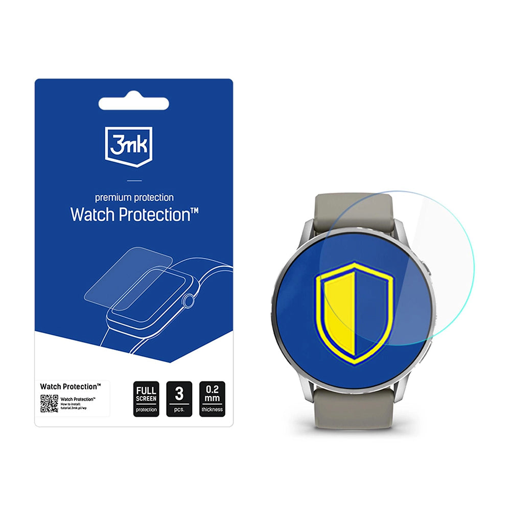 3MK Arc Suojakalvo Garmin Venu 4 45mm, 3 kappaleen setti, Muovi