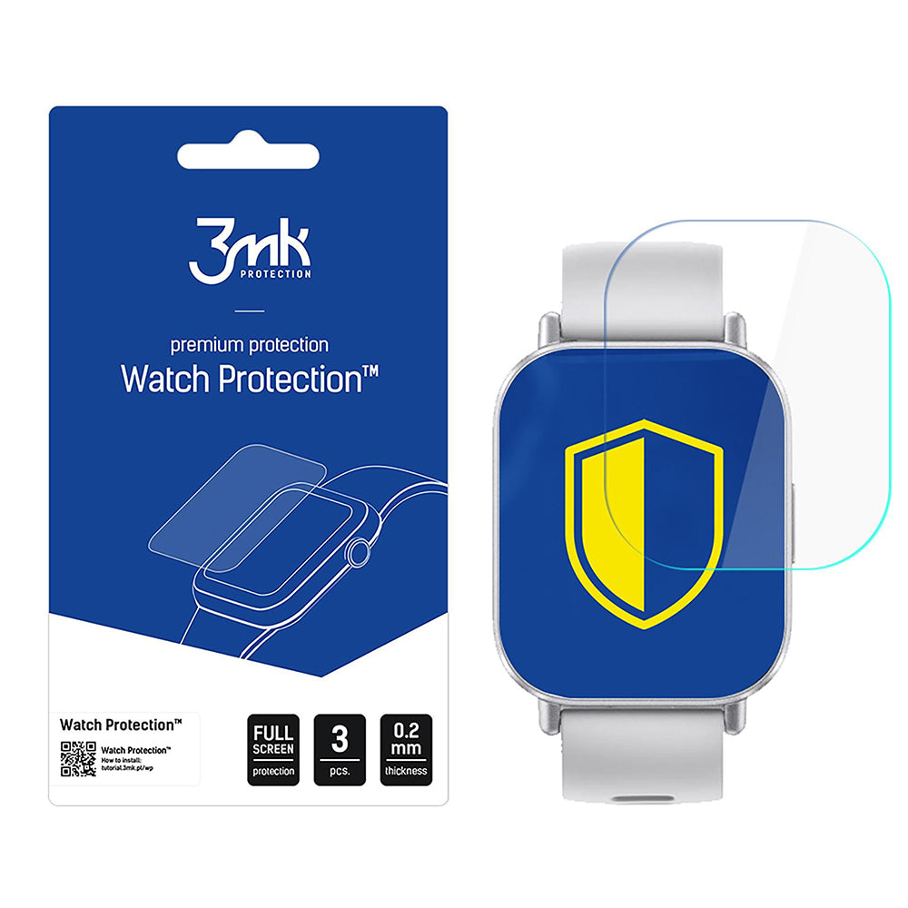 Suojakalvo 3MK FlexibleGlass Xiaomi Redmi Watch 5 Active -kelloon, 3 kappaleen setti, Joustava lasi