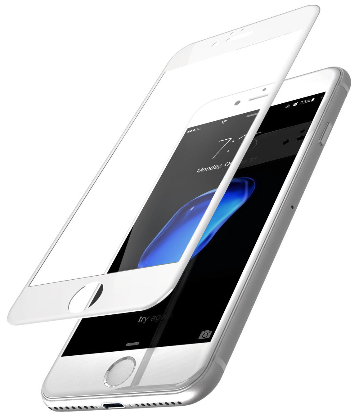 OEM-näytönsuojakalvo Apple iPhone SE (2022) / SE (2020) / 8, Panssarilasi, Full Glue, 5D, Valkoinen