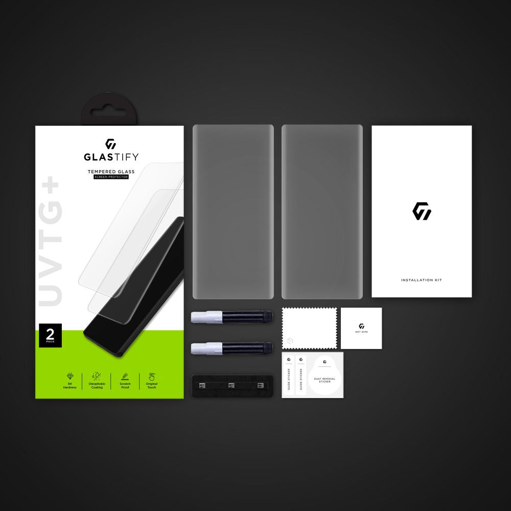 GLASTIFY UVTG+ Screen Protector for Samsung Galaxy S23 Ultra S918, Tempered Glass, UV Glue, Set of 2 Pieces