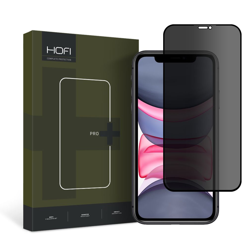 Näytönsuoja Privacy HOFI PRO+ Apple iPhone 11 / XR:lle, Panssarilasi, Täysliima