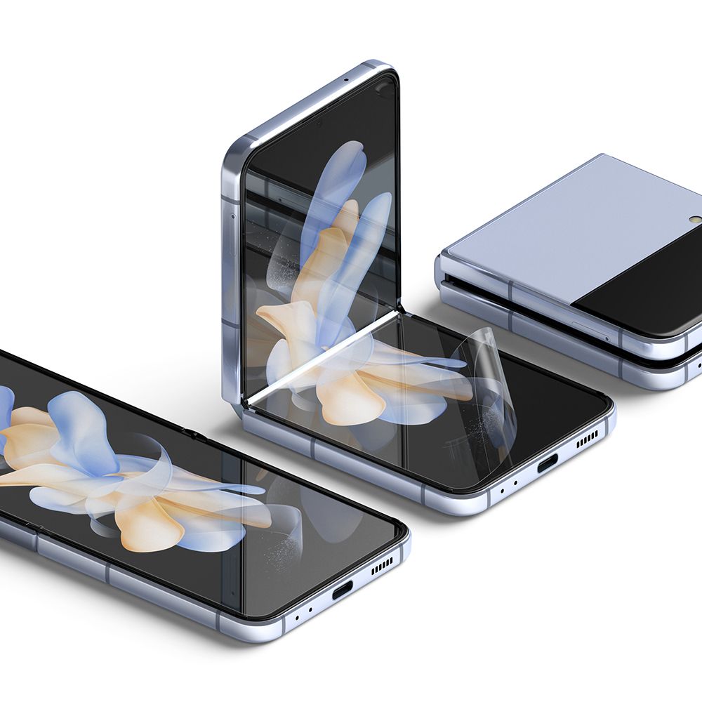 Ringke Dual Easy sisäinen näytönsuojakalvo Samsung Galaxy Z Flip4 F721:lle, muovi, 2 kappaleen setti