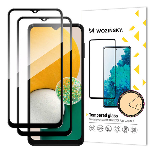 Näytönsuoja WZK Samsung Galaxy A13 5G A136, karkaistu lasi, Full Glue, Set 2 kpl, musta