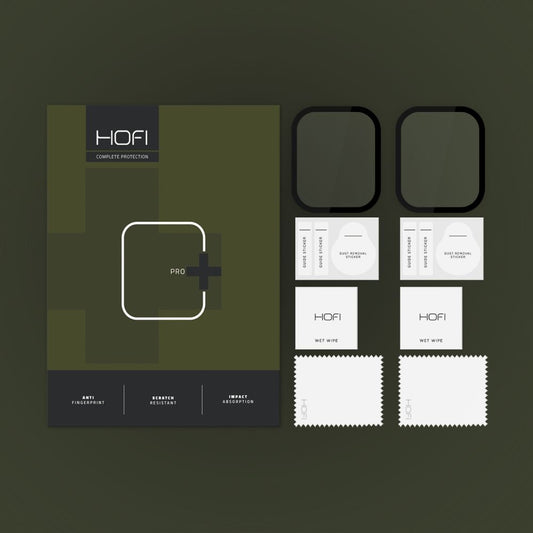 Suojakalvo HOFI Hybrid PRO+ Apple Watch 45mm -sarjalle, 2 kpl:n sarja, muovi, musta