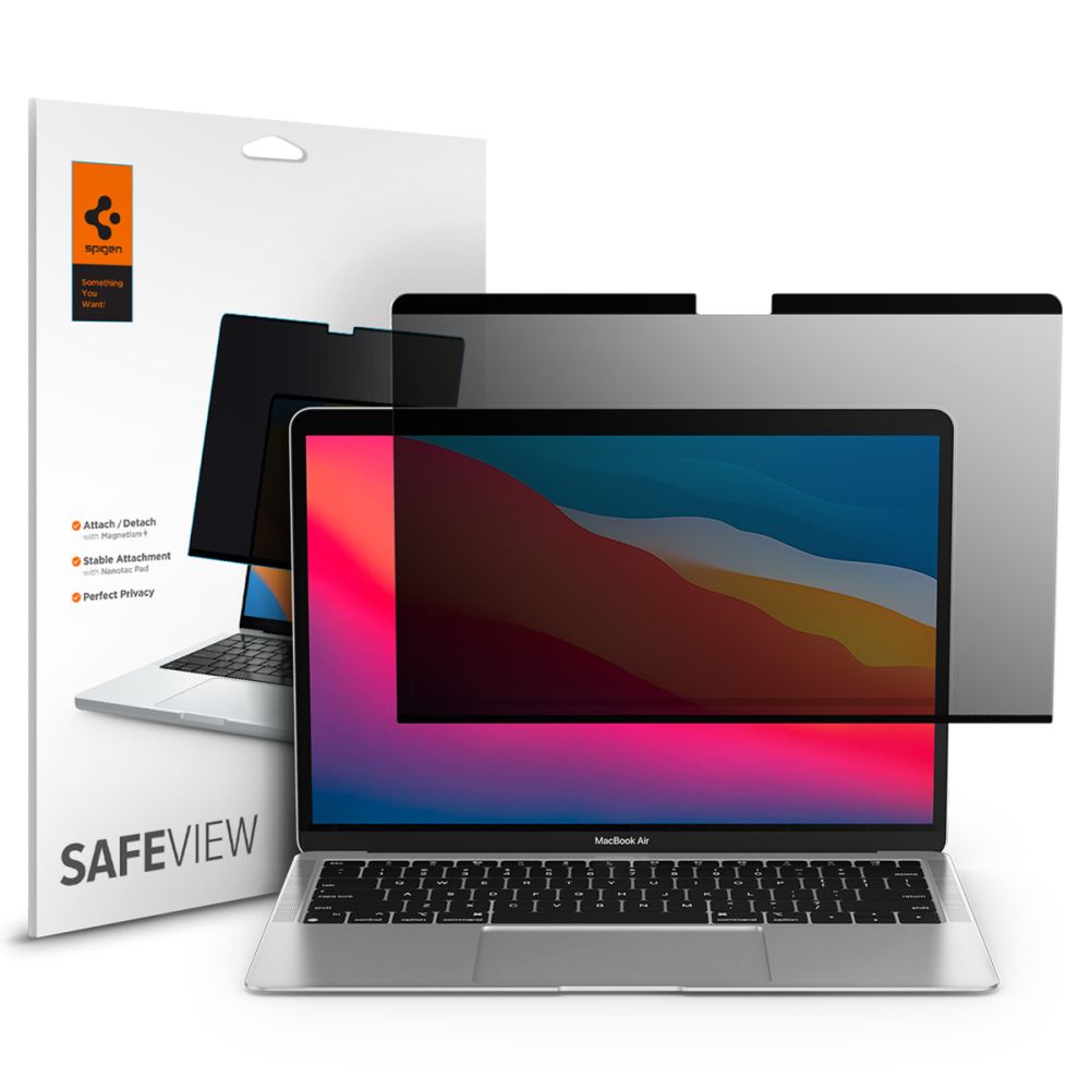 Spigen Safe View Magnetic -yksityisyyssuojakalvo Apple MacBook Air M3 13 tuumaa (2024) / (2022), muovi AFL06253