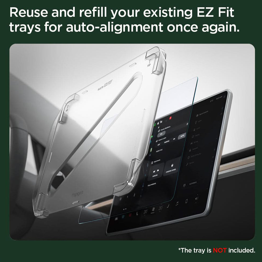 Spigen GlastR EZ FIT Anti-Glare Protective Film for Tesla 3 Navigation (2021 - 2023), Tempered Glass AGL04338