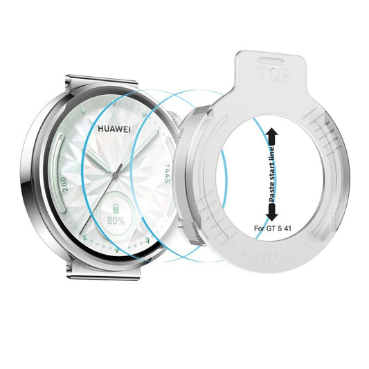 Tech-Protect Easy Set+ suojakalvo Huawei Watch GT 5 41mm:lle, 2 kappaleen setti, Panssarilasi