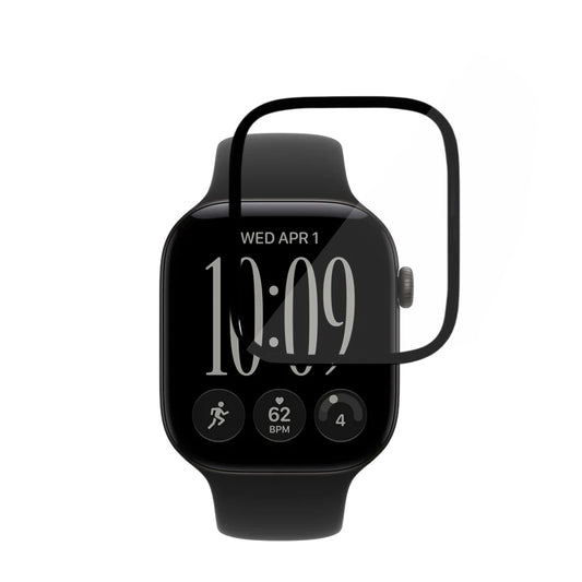 Techsuit Nano Flex -suojakalvo Apple Watch Series 12 46mm:lle, 2 kappaleen setti, muovia, musta