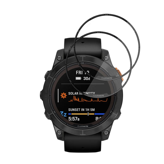 Techsuit Nano Flex -suojakalvo Garmin Fenix 7 Pro Solarille, 2 kappaleen setti, Muovi, Musta