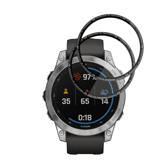 Techsuit Nano Flex -suojakalvo Garmin Fenix 7:lle, 2 kappaleen setti, Muovi, Musta