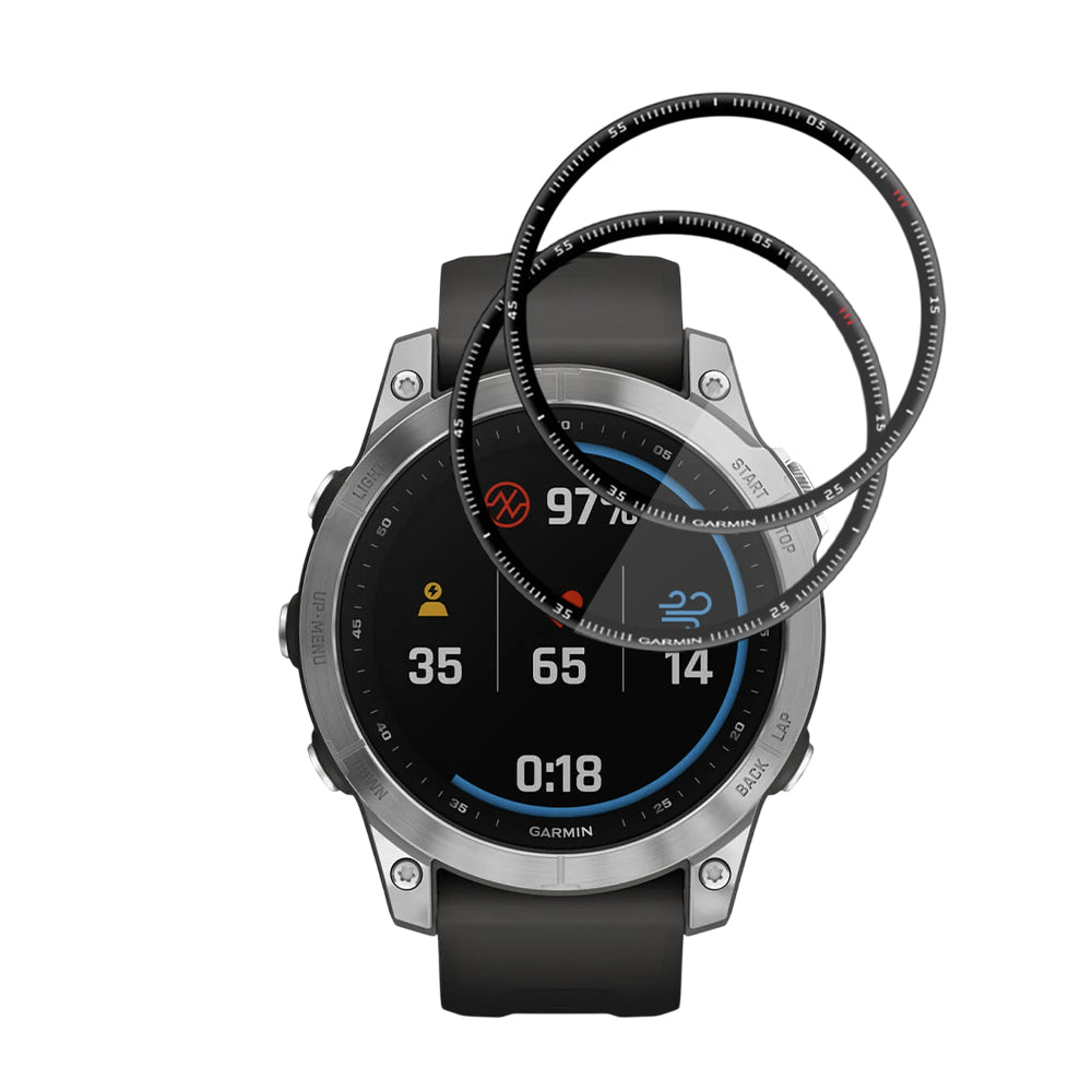 Techsuit Nano Flex -suojakalvo Garmin Fenix 7:lle, 2 kappaleen setti, Muovi, Musta